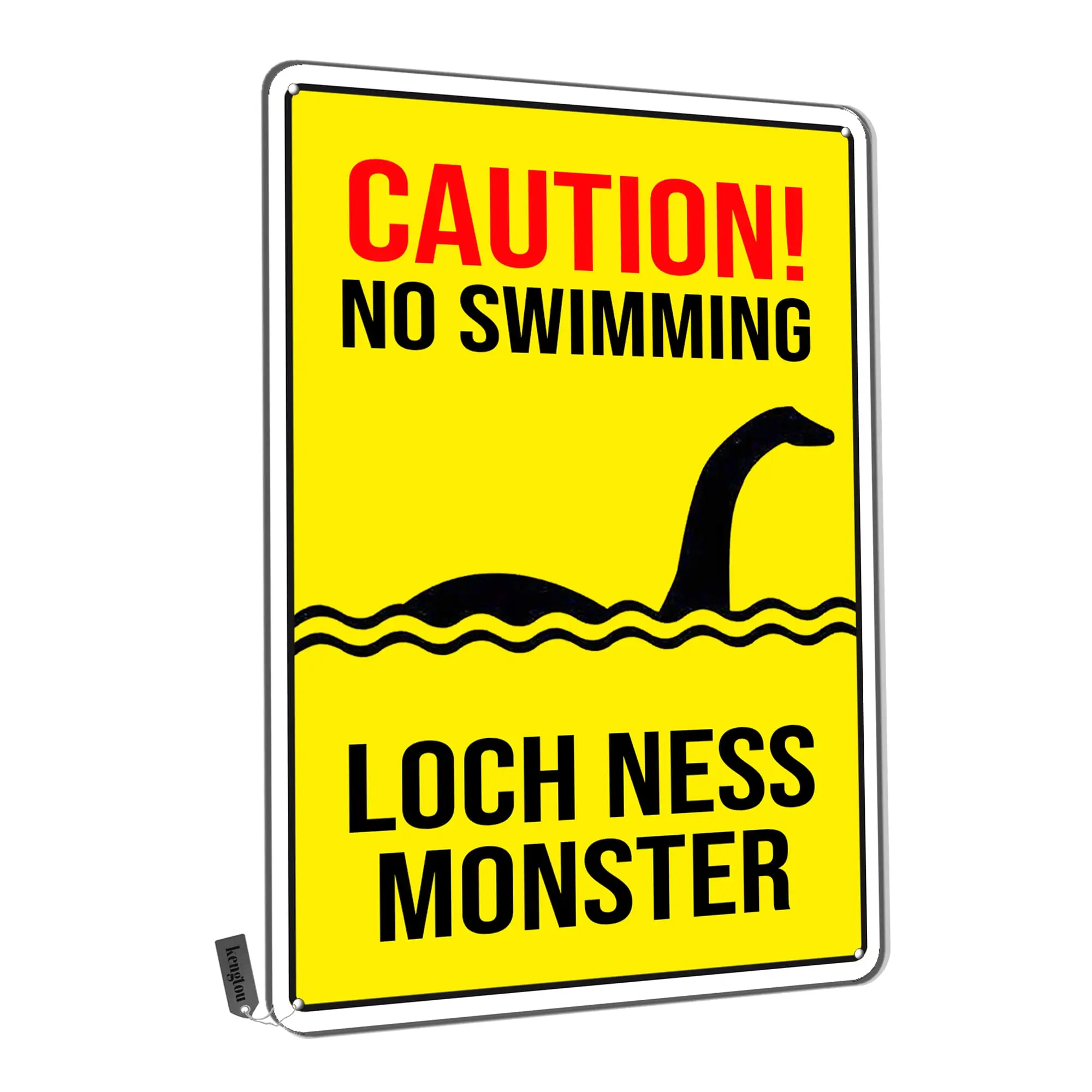 Metal Sign,No Swimming Loch Ness Monster Metal Tin Sign for Men Women,Wall Decor for Bars,Club,Restaurants,Cafes Pubs 12x8 Inch