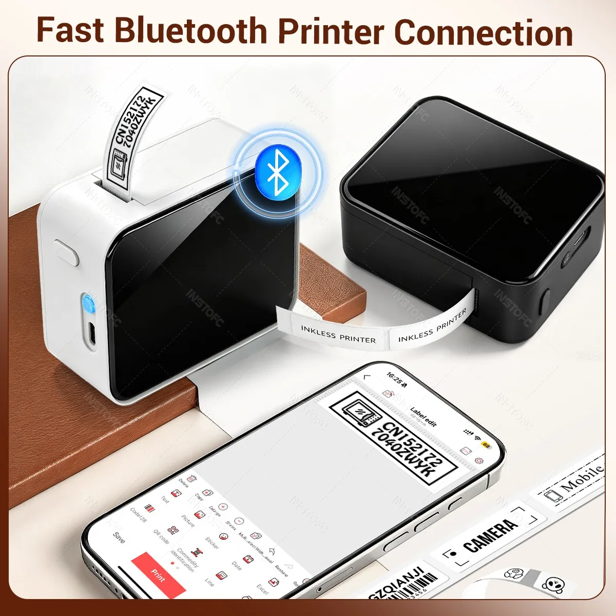 Marklife P15 Label Printer New Color Mini Portable Printer Inkless Self-Adhesive Stickers Printer For Office/Kitchen/School