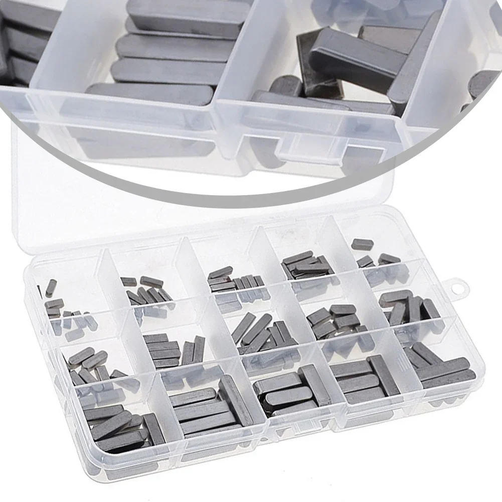 140PC Key Spring Wedges Hub Shaft Axle Set Made of Carbon Steel Sizes 3mm 4mm 5mm 6mm for Machinery Maintenance
