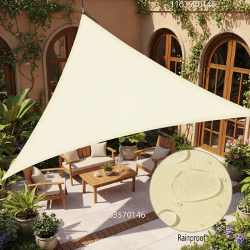 5x5x5/2x2x2M Wasserdichtes Sonnensegel Dreieckiger Sonnenschutz Outdoor-Überdachung Garten Terrasse Pool Schattensegel Markise Schattentuch