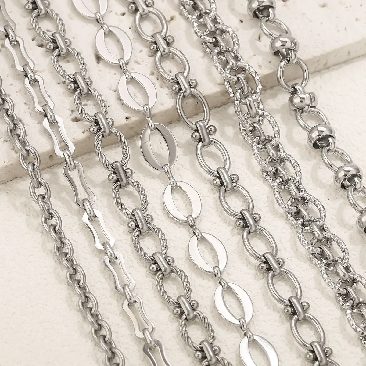 1m Stainless Steel Heavy Metal Punk Thick Link Chain DIY Necklace Bracelet for Men Woman Gift Jewelry Making Materials Wholesale