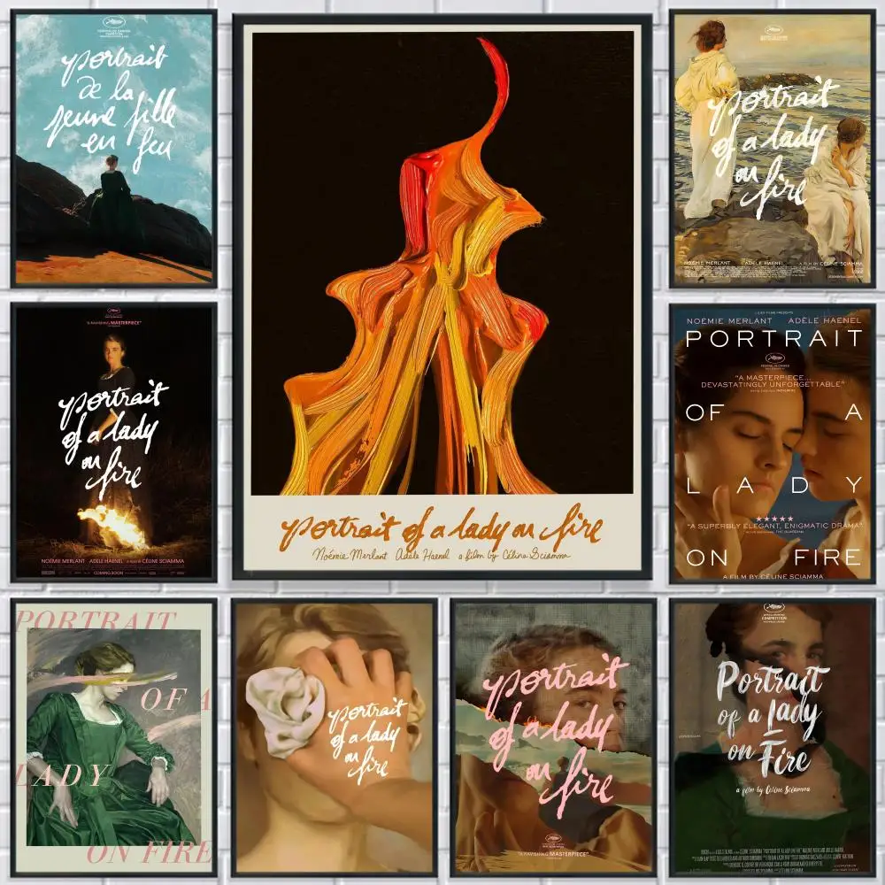 

P-Portrait of A Lady on Fire Movie Poster HD Print Personalized Canvas Wall Mural Art Photos for Living Room Home Decor Durable