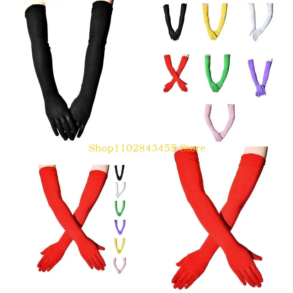 49MC Women Operas Wedding Dress Glove Breathable Mardi Gras Elbow Length Gloves
