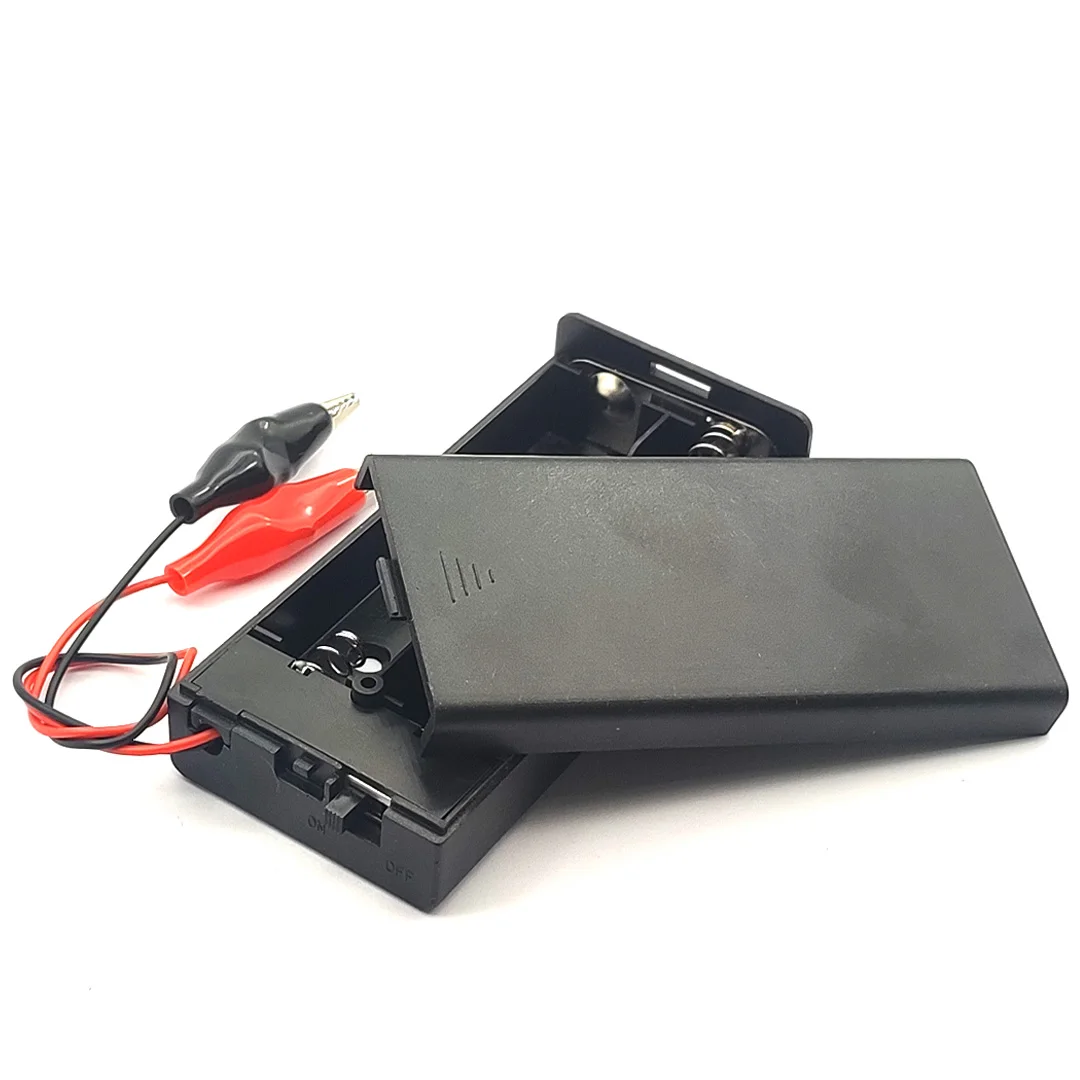 18650 Battery Box 18650 Storage Box 2x18650 Battery Bracket 18650 Case 2 slots, With ON/OFF Switch OR With Crocodile Clip 3.7V