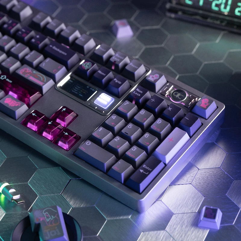 SHEE Blade Runner Keycaps Custom ABS PBT Cherry Profile Key Cap Cute Purple Japanese UV KKB Two Colors Molding Point Keycap MX