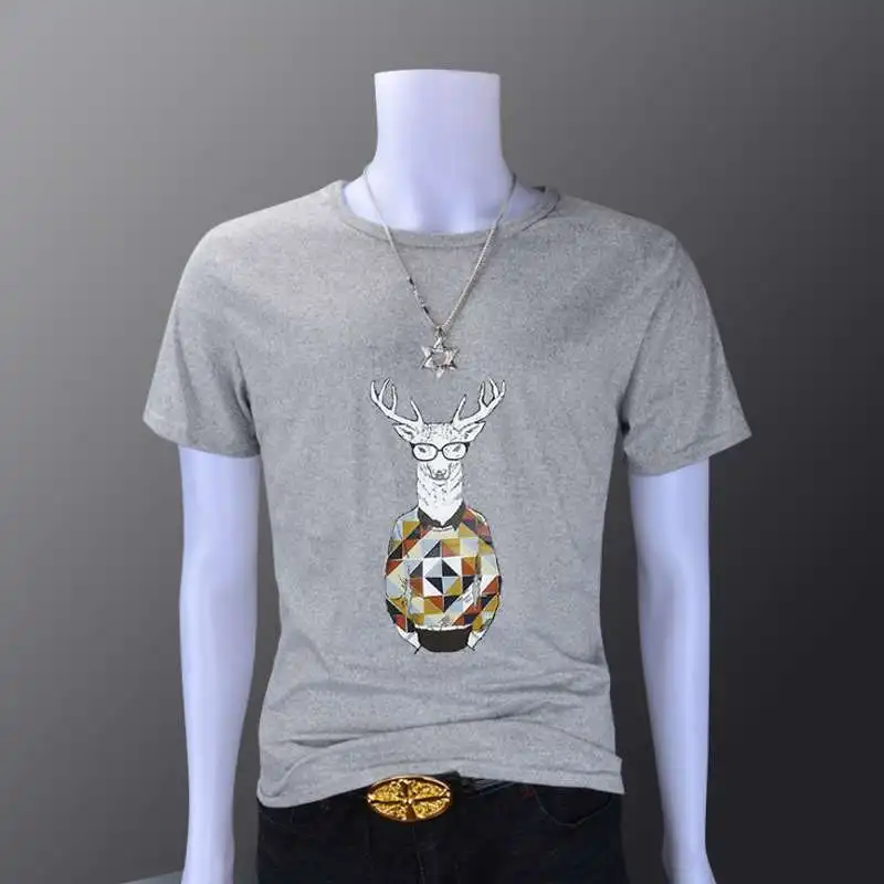 Été ort Sve T-shirt homme tendance f Sve homme décontracté confortable fibre de polyester couleur pure Dr