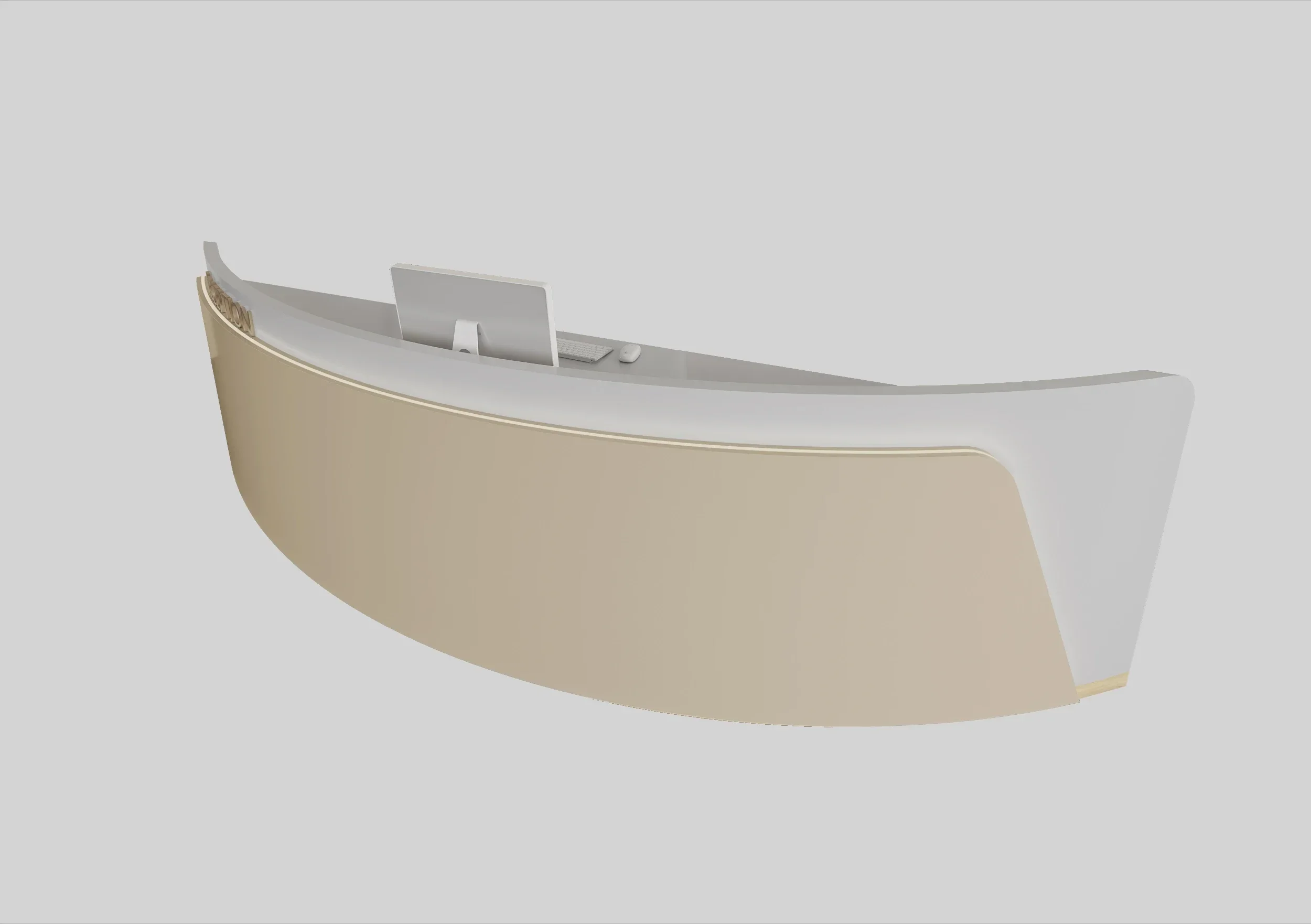FG11Simple and Light Luxury Semicircle Front Desk Dance Art Beauty Salon Circular Arc Reception Desk