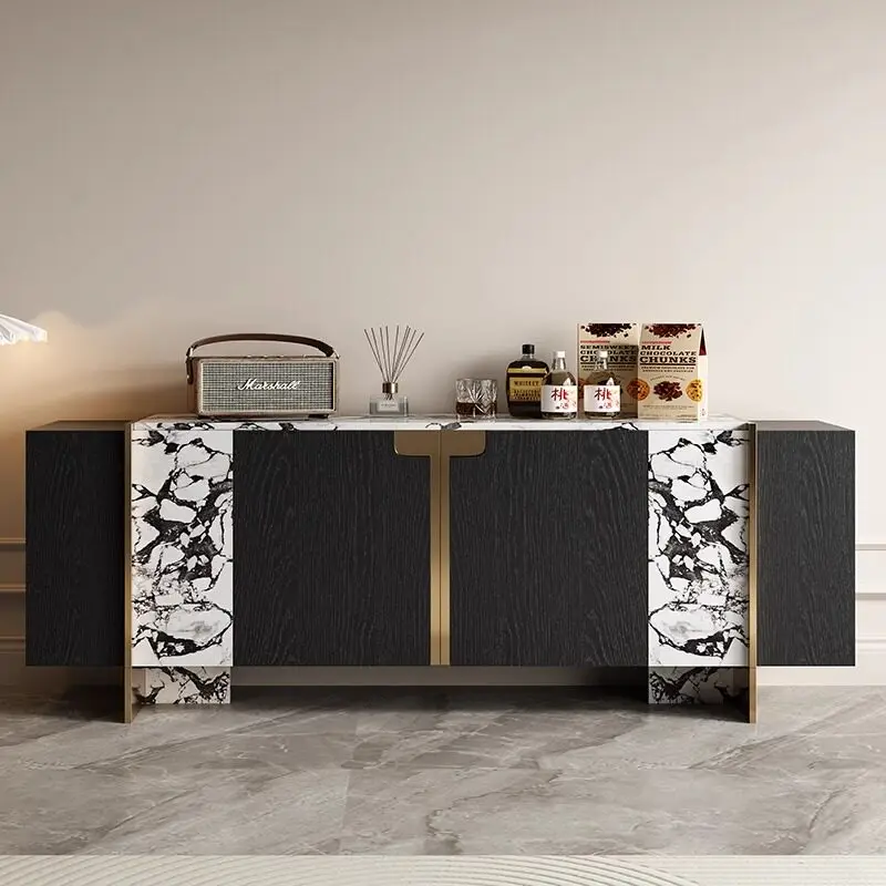 

Italian light luxury solid wood sideboard, storage cabinet, high-end living room, storage cabinet, simple foyer entrance cabinet