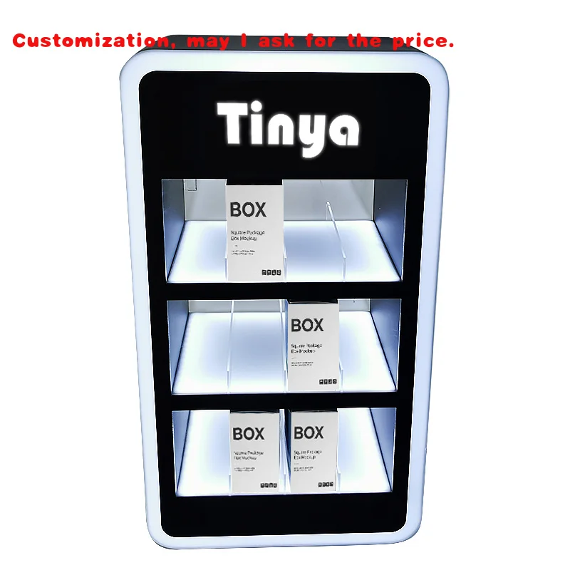 

custom.Gas Station Locking Display Cabinet Smoke Shop Retail Countertop Acrylic Display With LED Light