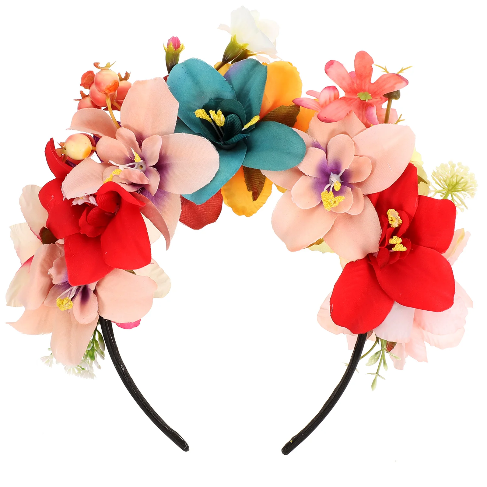 

Artificial Flower Headband Hair Accessory for Women Headpiece Floral Crown Vacation Bridal Accessories