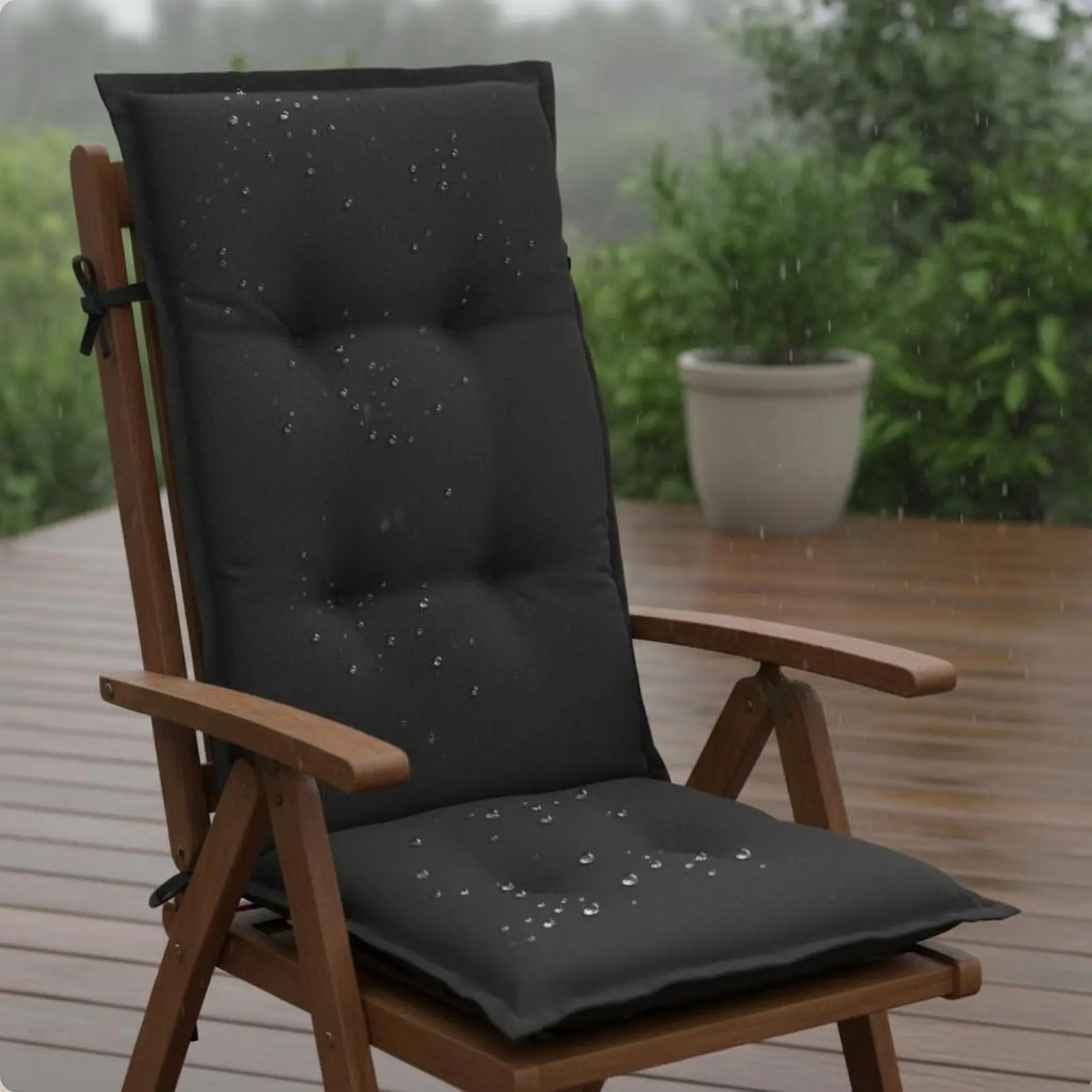 Waterproof Chair Cushion Lumbar Support Tied Chair Cushion Home Furnishing Solid Color Easy to Clean for Patio view 6