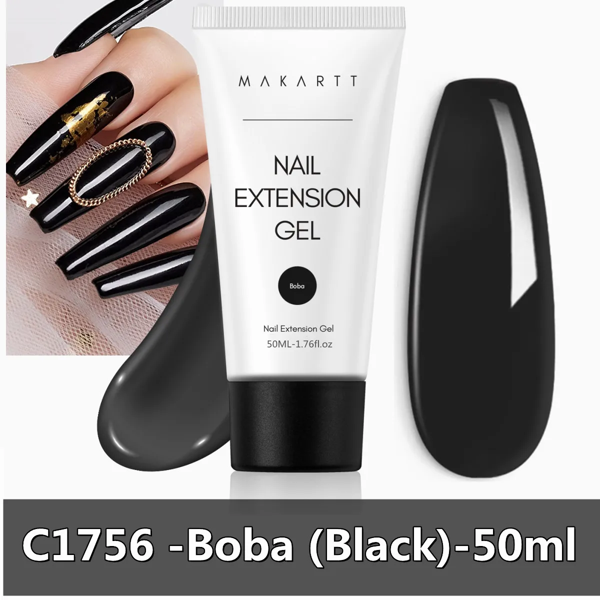 Makartt Poly Nails Acrygel, 50g Transparant/Roze/Nude Nagelverlengingsgel Glitter Builder Nagelgel voor trendy DIY nagelkunst