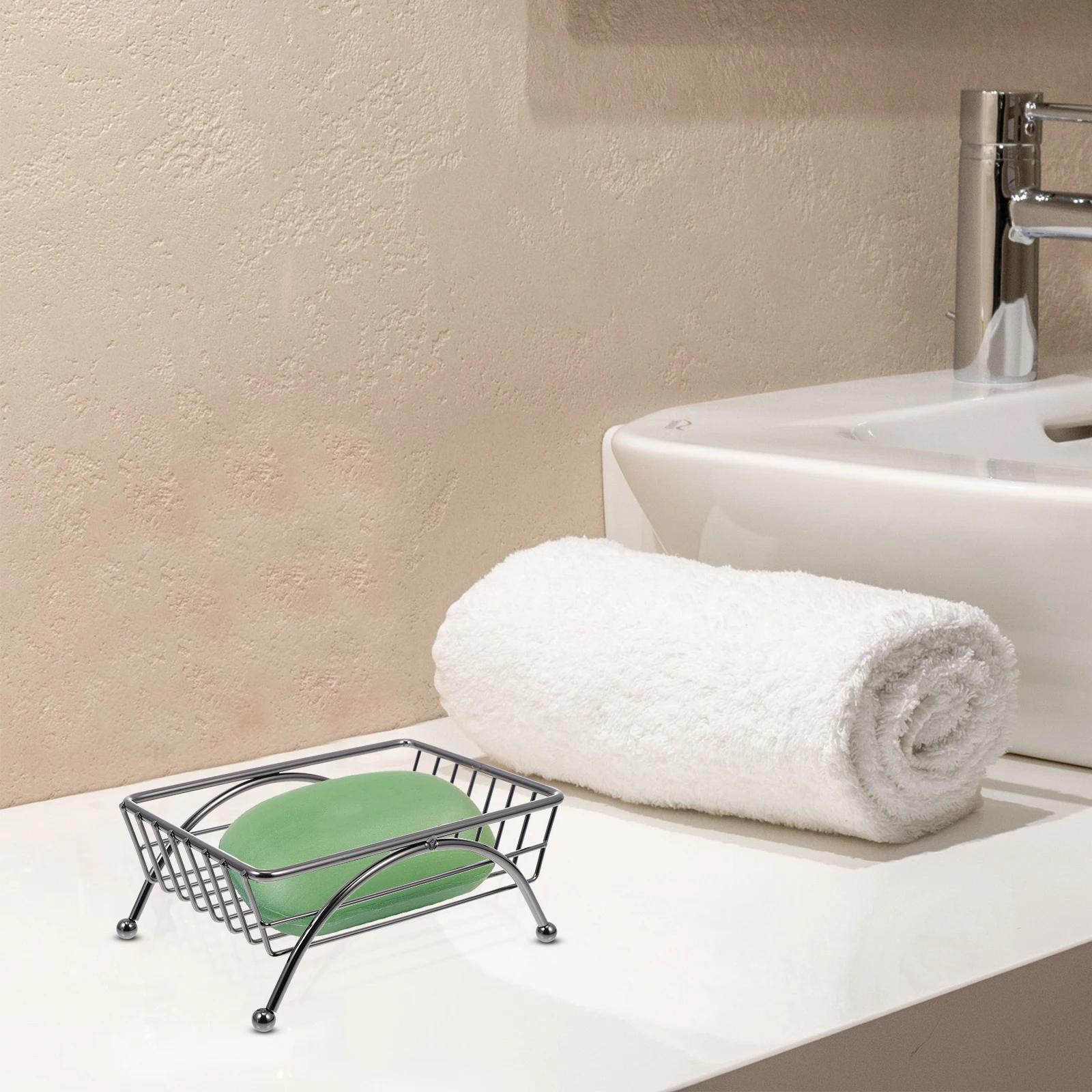 

Iron Soap Holder Rack Drainage St Storage Multipurpose Dish Sponge NonStick Practical Housewarming Gift Kitchen Dishcloth Holder