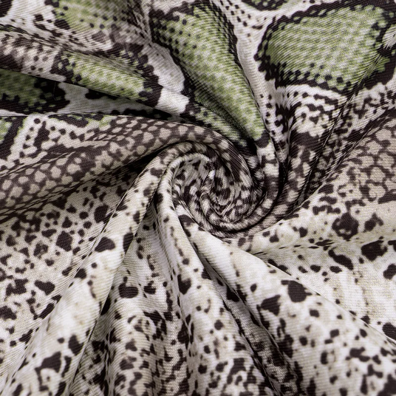 サーペンタイン柄 レディース セクシー ツーピースセット ホルターネック バックレス タンク クロップトップス + スプリット スキニー カプリパンツ クラブウェア スーツ ストリートウェア