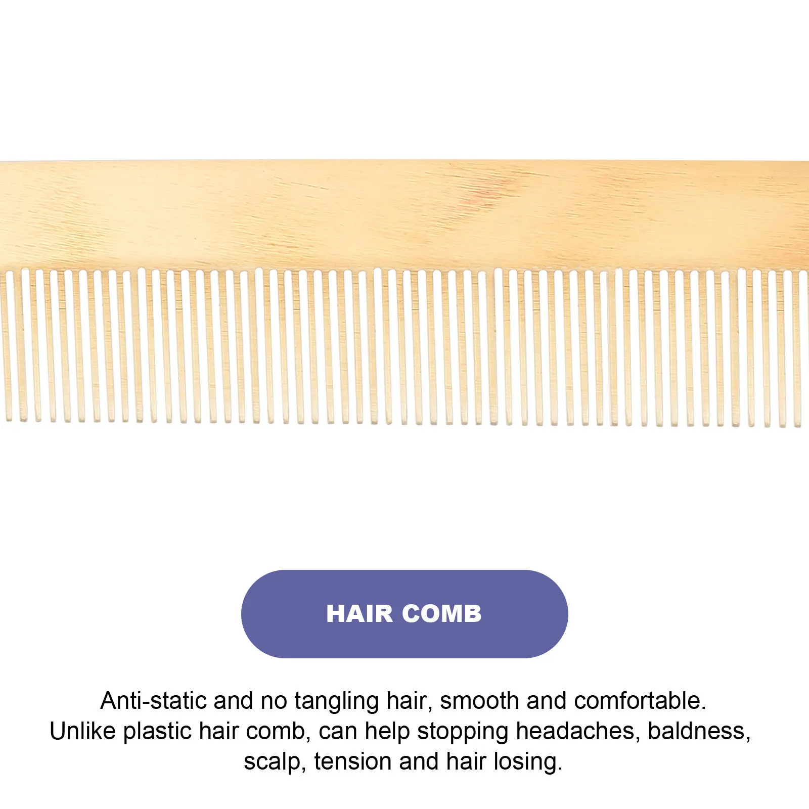 

1Pcs Sheep Horn Hair Comb Anti-Static Durable Fine Teeth Styling Comb Light Yellow Hair Care Home Salon Tool Home Supply