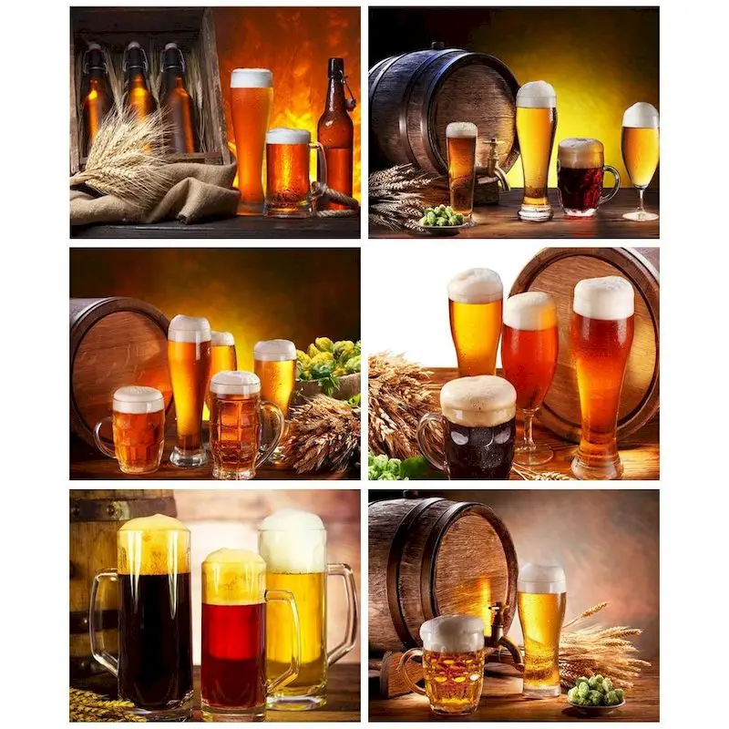

1pc frameless Interior Beer Background Paint By Numbers Handpainted Picture Drawing Painting Numbers Painting Decor