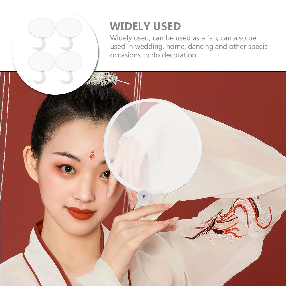 4 Pcs Decorative Hand Fans Foldable Traditional Travel Plastic Performance Circular Small Elegant