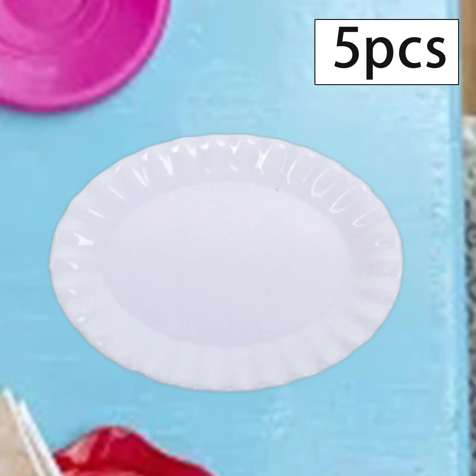 6x 5Pcs 1:12 Miniature Dish Tray Mini Plate Dishes Micro Landscape Life Scene Simulation Kitchen Accessory Dessert Dish Plate