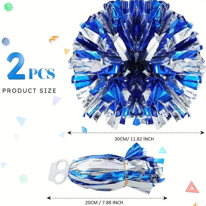 Blue & Silver Cheer Pom Poms, - đánh giá và giá Cheerleading Pom Pom