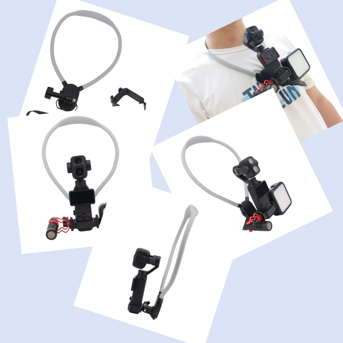 Neck Holder+Viewfinder Wrist Strap For DJI Osmo Pocket 4P,First-Person View Mount Remote Control Mount