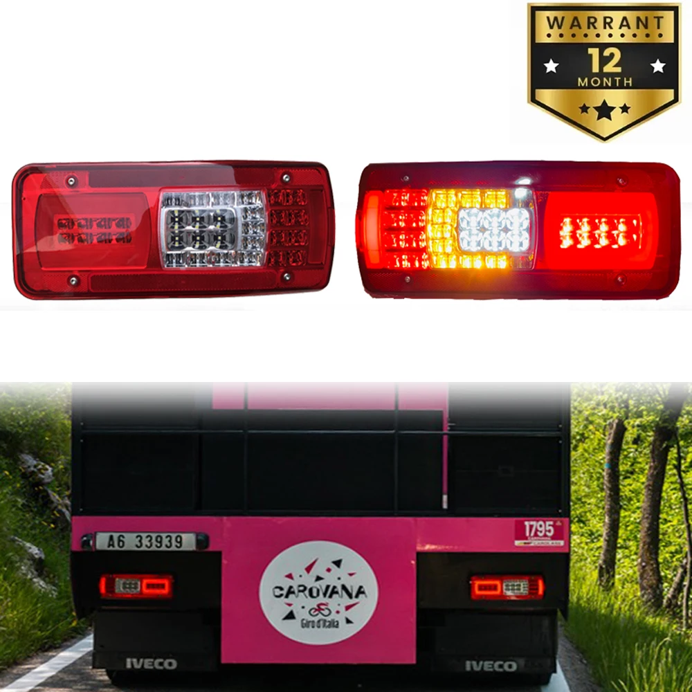 1 peça rh lh 24v led lâmpada traseira do farol do caminhão para iveco stris trakker 2016 + lâmpada traseira do caminhão 5802000767 5802240296 e aprimorar