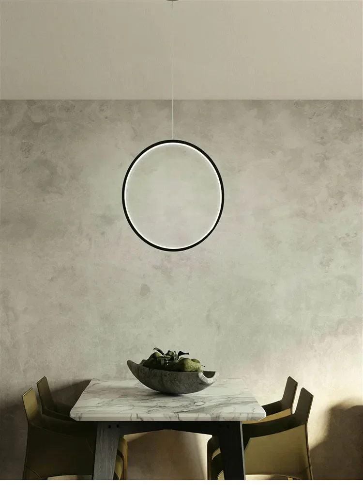 Plafonnier LED Circulaire au Design Nordique Moderne, Luminaire Décoratif d'Nik, Idéal pour un Salon, un Restaurant ou une Table de oral et