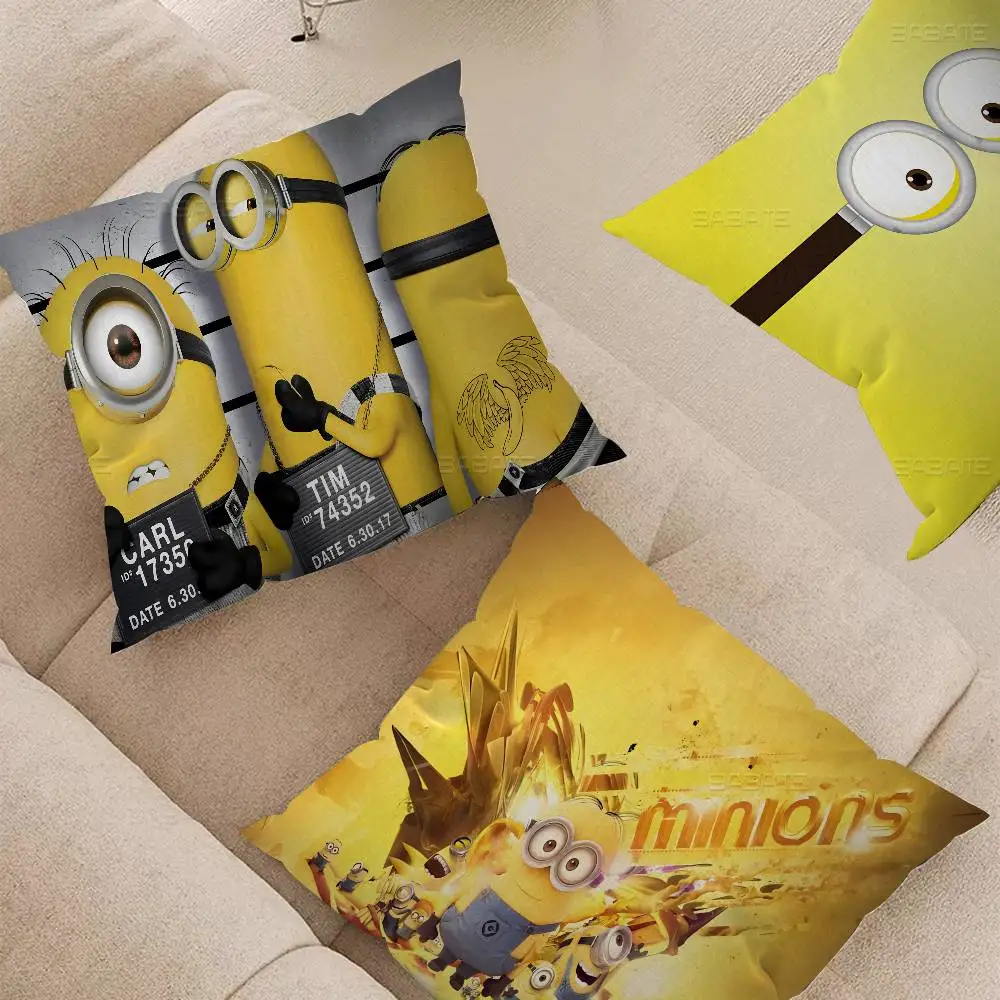 Cartoon Movie M-Minions Pillow Cushion Cover Pillowcase Living Room Sofa Home Decor Customized