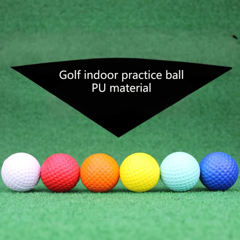 Professional 42mm Indoor Golf Practice Balls, 6 Colors, Safe PU Material for Home/Office/Garden Training, Improve Your Swing & A