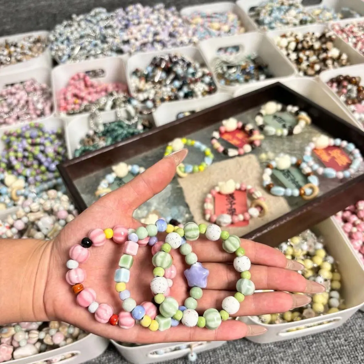 

10pcs Color Safe Ceramic Bracelet Wholesale Non Fade Bohemian Beaded Jewelry for Women