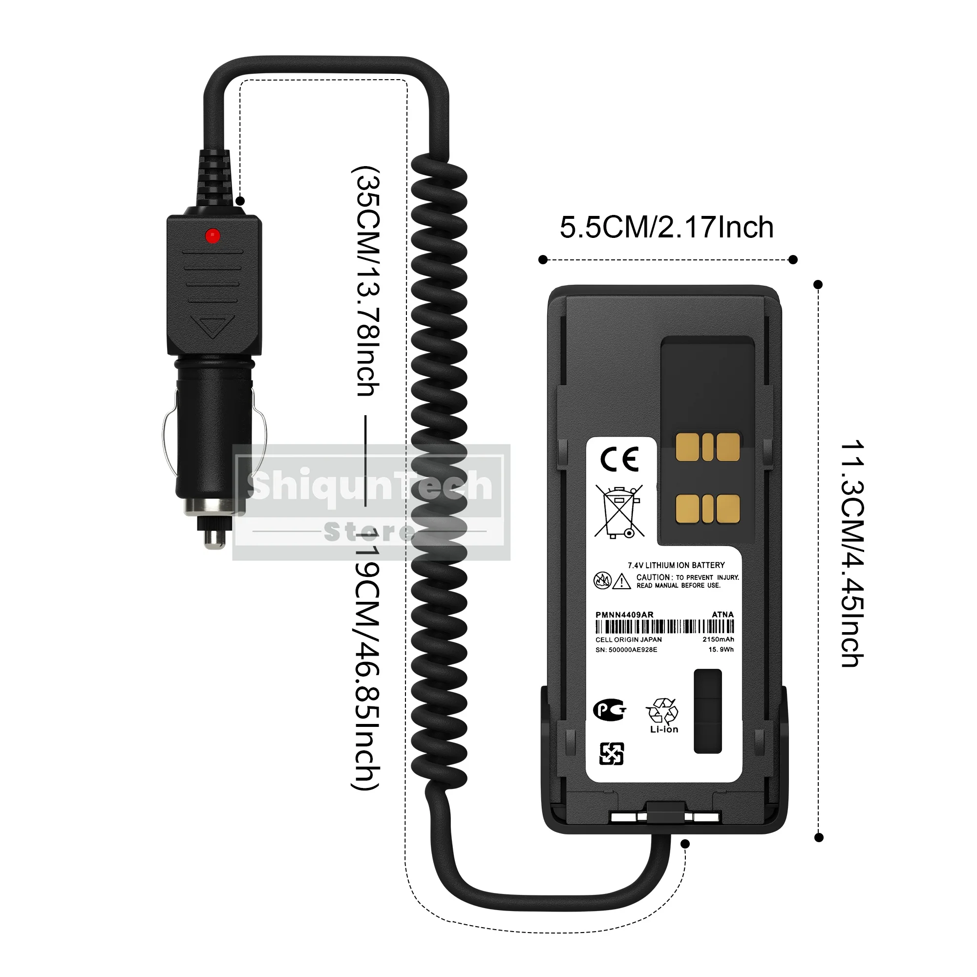 PMNN4409AR Car Charger Battery Eliminator 12V Compatible With P6600i DP4400 DP4601 XPR7580 Two Way Radio Walkie Talkie Accessory