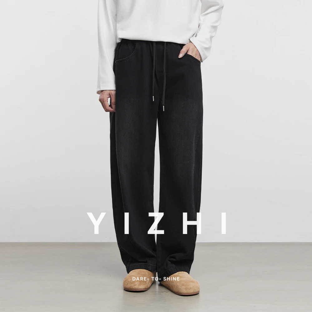

Fashion Men's American Heavy Washed Casual Pants 2025 Spring and Autumn New Straight Loose Drape High Street Men's Jeans