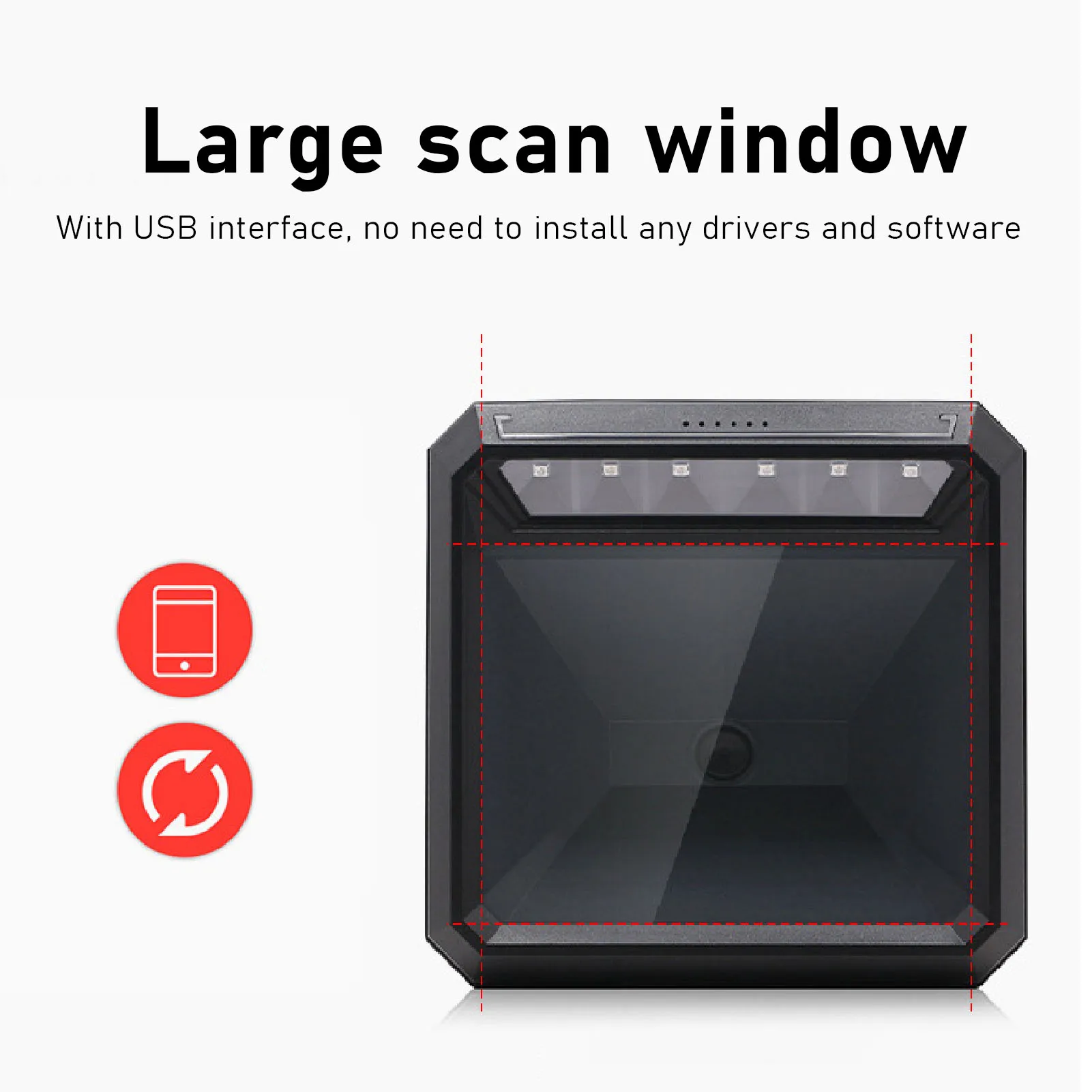 2D Barcode Reader 1D 2D  Desktop QR Barcode Scanner Handled USB Automatic 1D Barcode  Reader for Shop Supermarket Retail Stores
