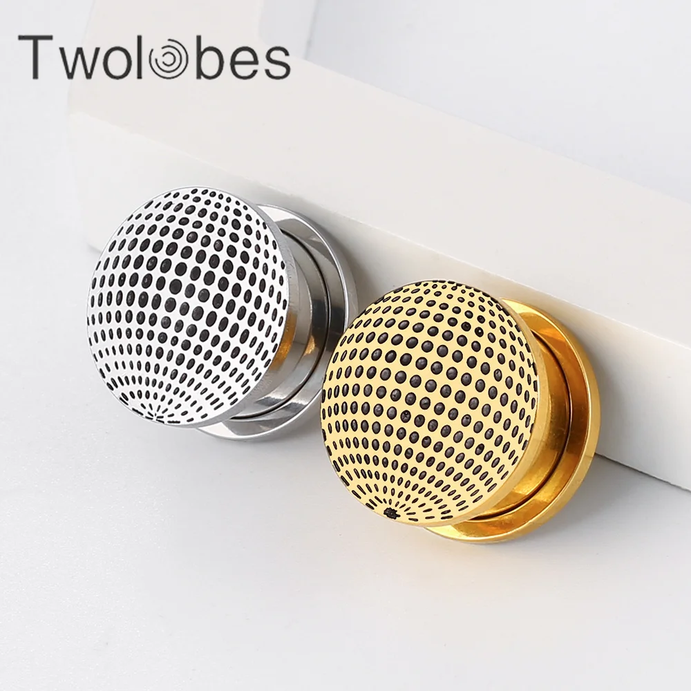 Twolobes 2PCS Fashion 316 Stainless Steel Ear Gauges Plugs Ear Hangers Tunnels Piercing Women Body Jewelry Stretcher New Arrival