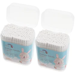 Bastoncillos de algodón para limpieza de oídos, palos de papel para nariz infantil, accesorios para bebés, 400 piezas/2 cajas