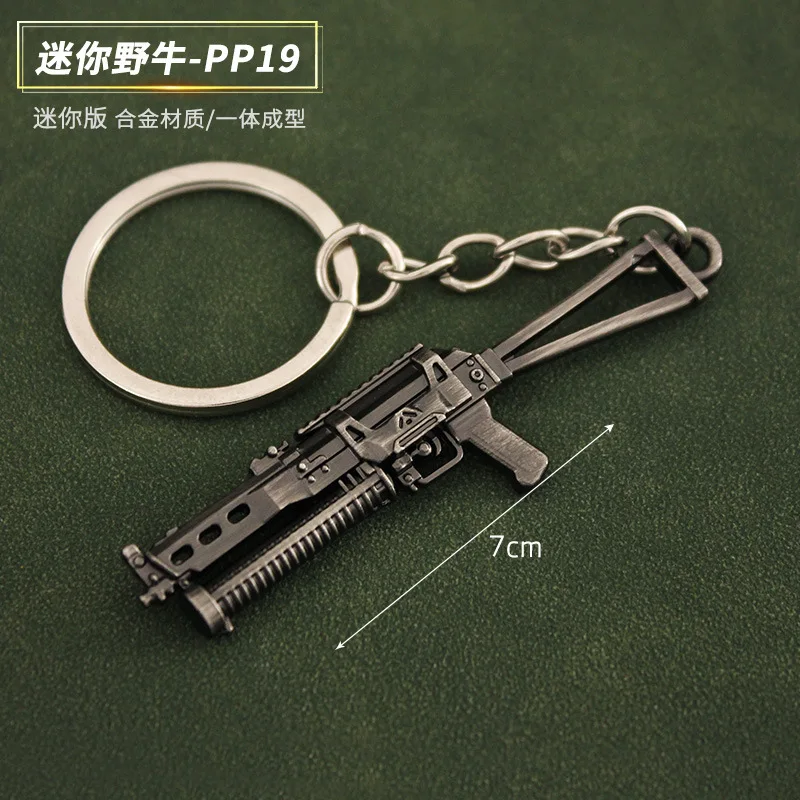 PUBG CSGO Mini M4A4 Weapon Model Pendant Keychain For Men CS GO M762 M1896 P911 Metal KeyRing llaveros Gamer Jewelry 10PCS/Lot