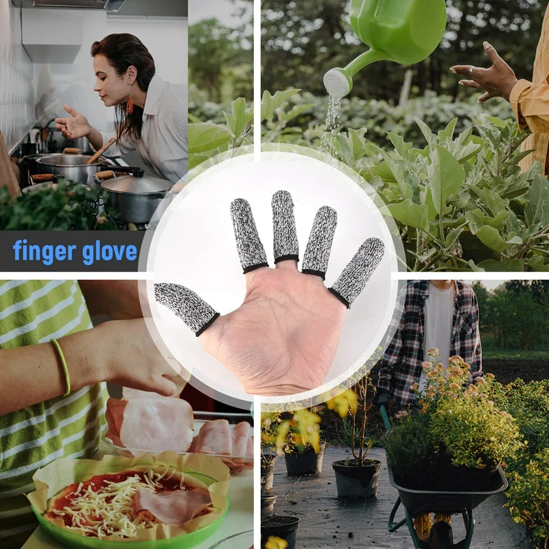 10 pezzi di protezione resistente al taglio delle culle per le dita, estensione per cucina, lavoro, scultura, antiscivolo, riutilizzabile