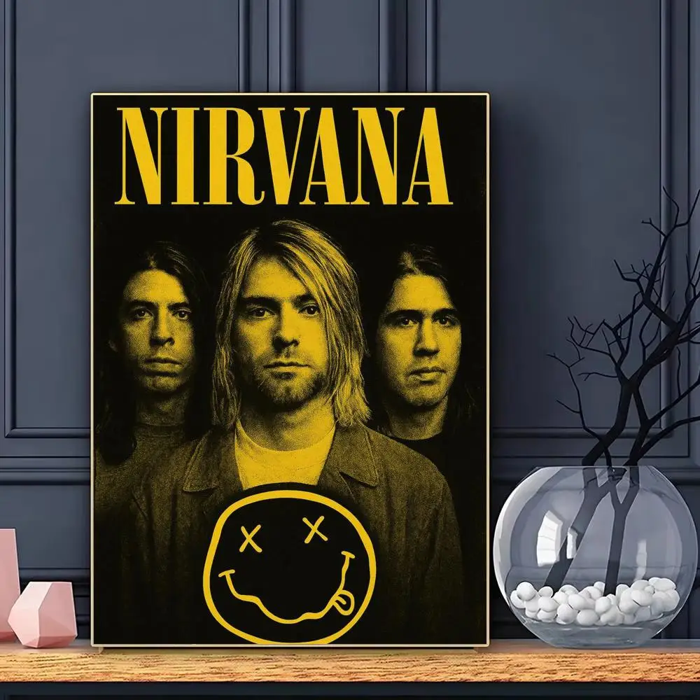 Band N-Nirvana K-Kurt Cobain Poster Modern Aesthetic Wall Art