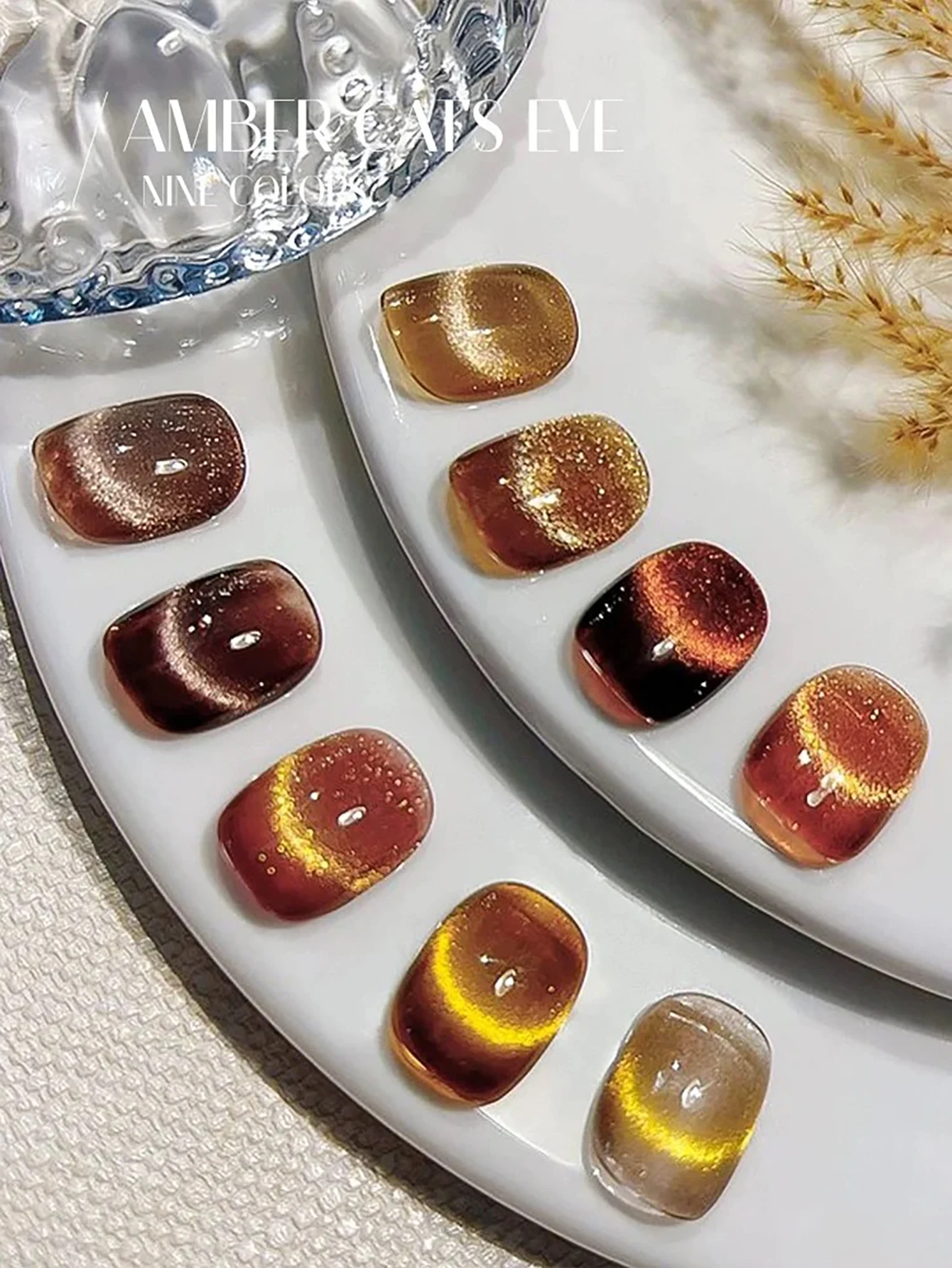 1 stks WS Nail Art Herfst/Winter Amber Goud Cat Eye Gel Nagellak Karamel Kristal Cat Eye Bruin nagelsalon Speciaal Voor Vrouwen