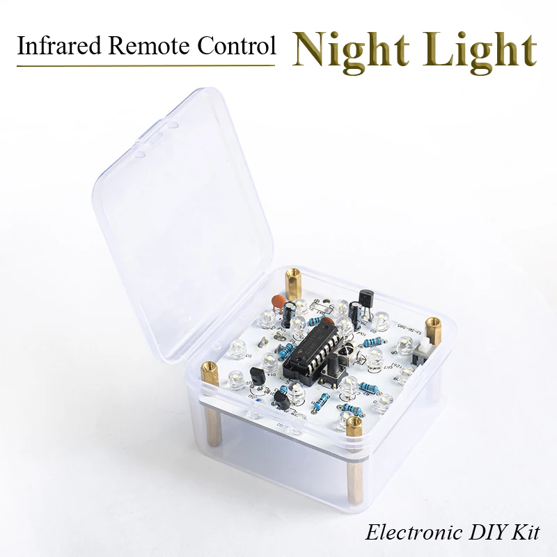 Electronic DIY Infrared Remote Control Night Light Kit Fun Electronic Production LED Lights Welding Assembly Loose Parts