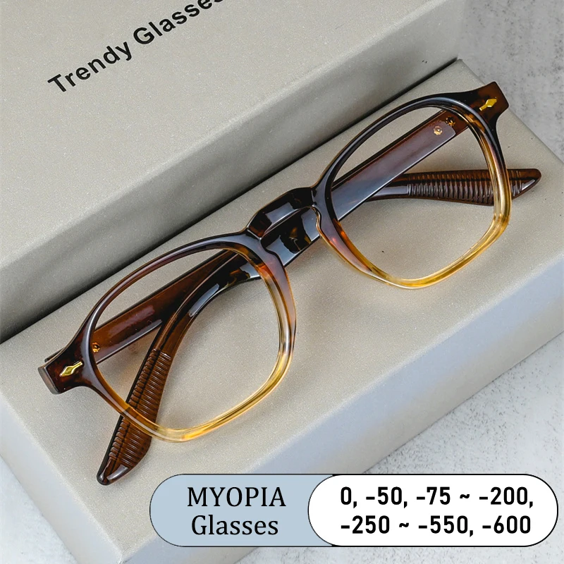 

Brand Design Vintage Rivet Decoration Frame Myopia Glasses Prescription Photochromic Anti Blue Light Women Short Sight Eyewear