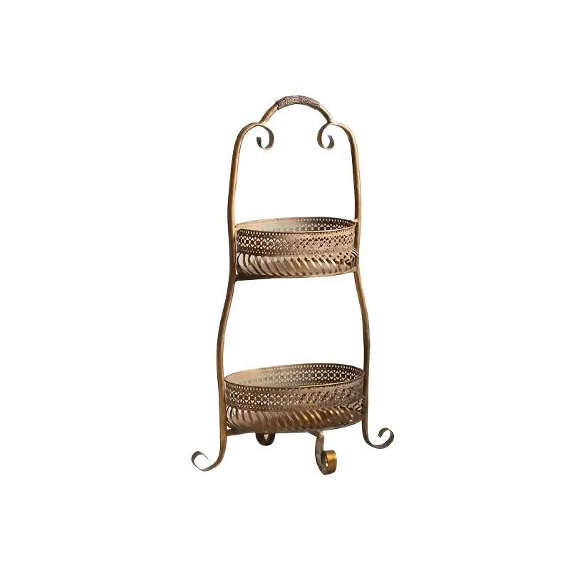 

Retro light luxury multi-functional Fu character kitchen rack living room decoration sundries sorting storage rack