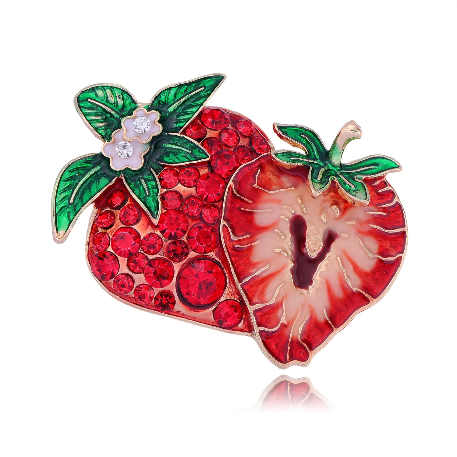 

Fashionable Oil-dripping Red Strawberry Brooch, Fresh Ladies' Anti-exposure Clasp, Gift Jewelry, Clothing, Dress Accessories