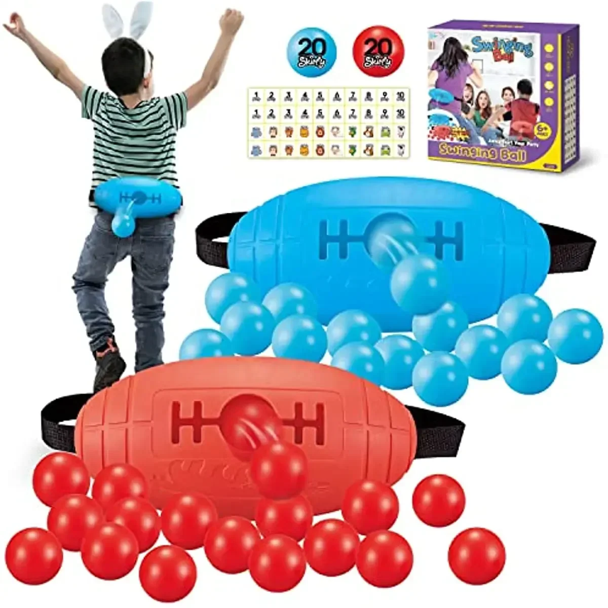 Juego de bolas que agitan para niños, Juguetes Divertidos de columpio de cadera, juegos de interior y exterior para adultos, Kit de juguetes de giro