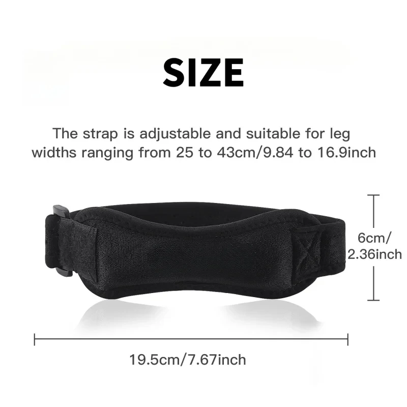 1 Piece Knee Support Strape Brace Adjustable Shock Absorption Compression Knee Pad Sleeve for Basketball