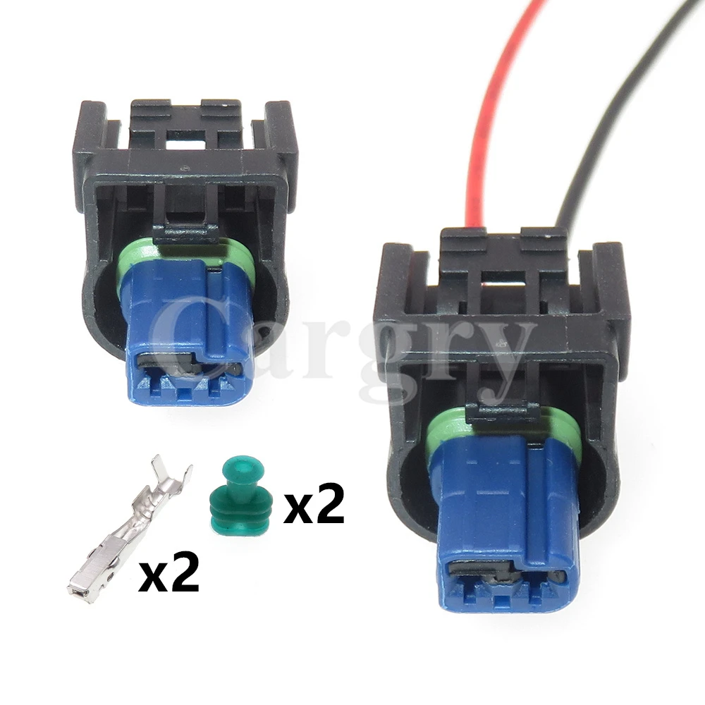 1 Set 2P Automobile AC Assembly Cable Adapter Auto Waterproof Socket Car Plastic Housing Electric Wiring Connector