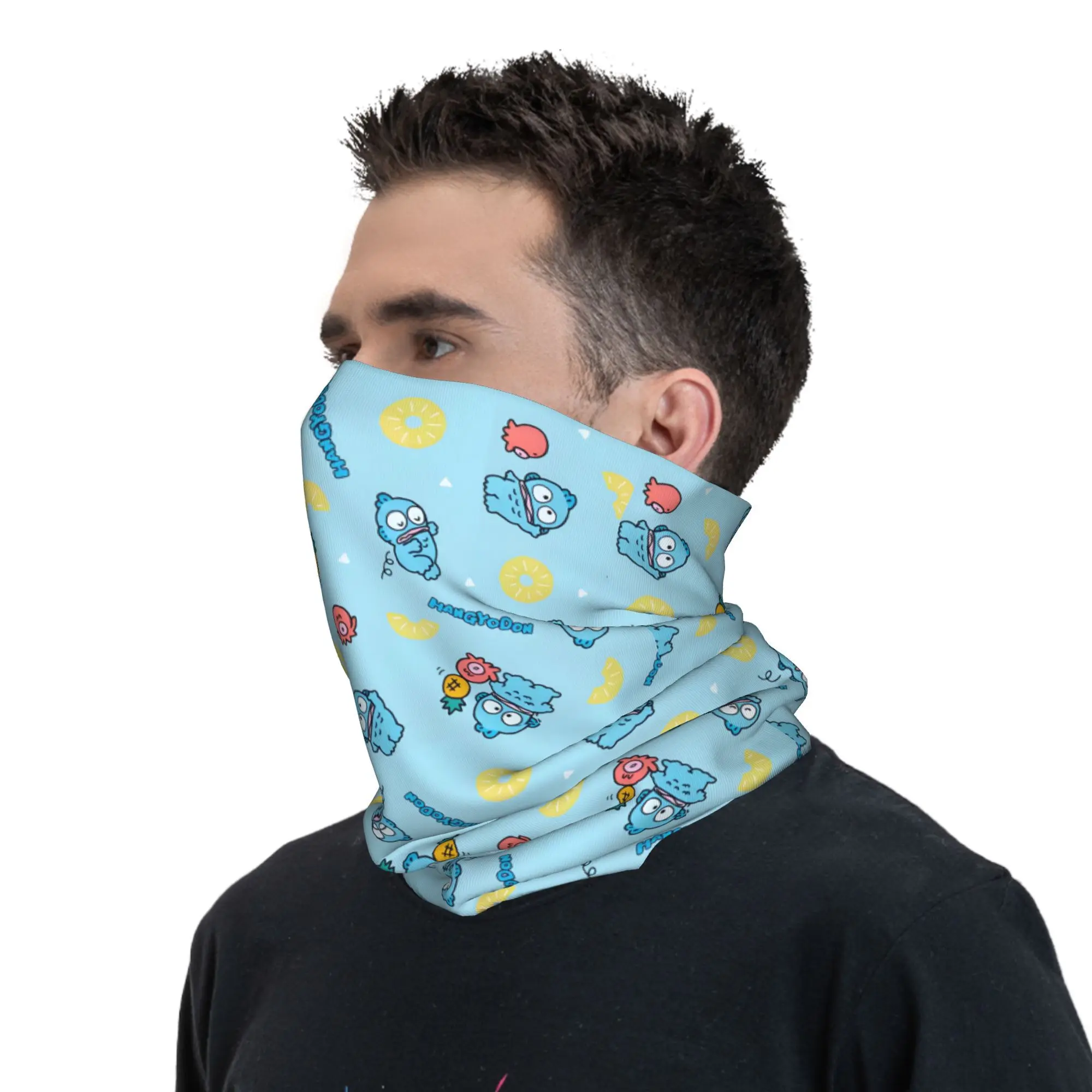 Hangyodon Bandana Neck Gaiter UV Protection Face Scarf Cover Women Men Ugly Fish Kawaii Cartoon Anime Headband Tube Balaclava