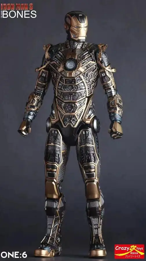 Ironman MK41 Bones Retro Armor Versão PVC Figura Colecionável