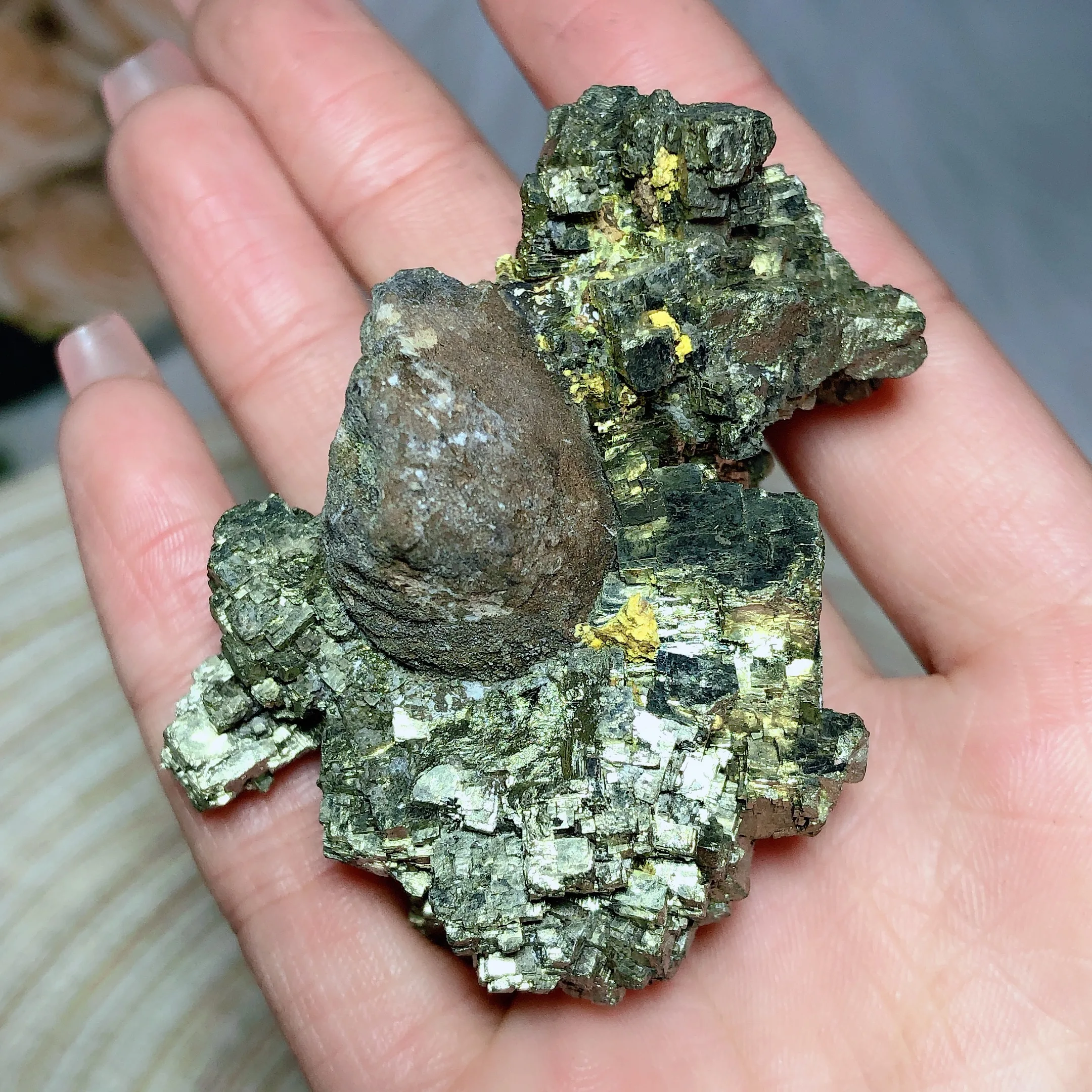 Natural Crystals Septarium With Pyrite Raw Stone Specimen Energy Reiki Healing High Quality Home Decoration Room Decor Gift