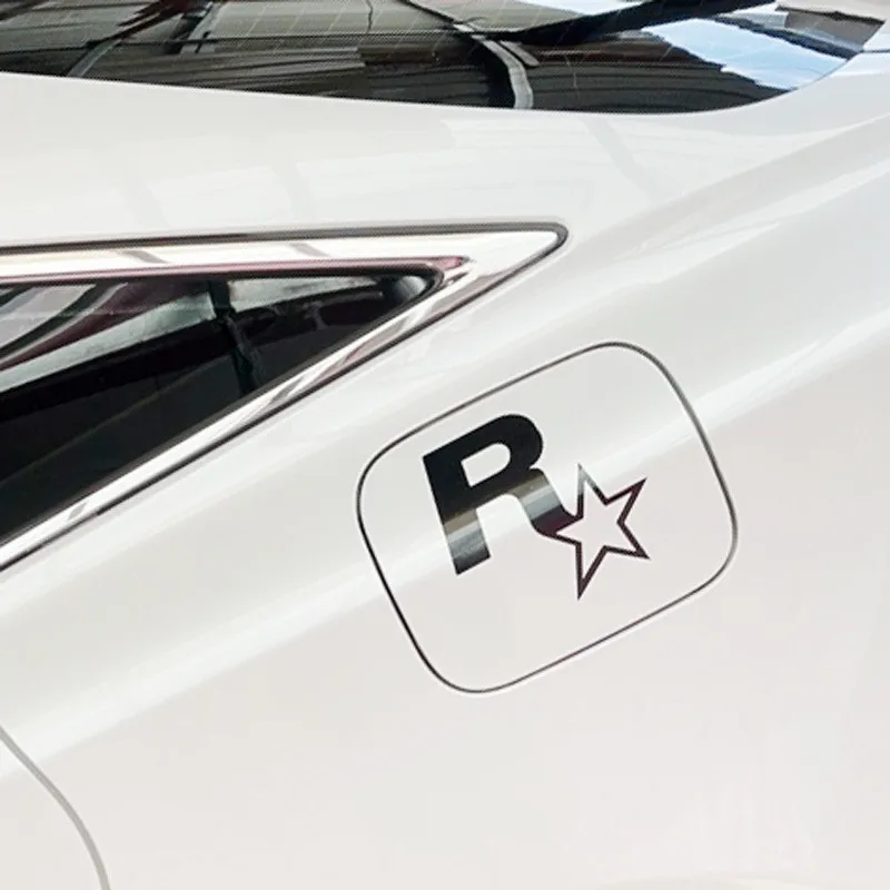 JDM R ستار ملصقات تعديل لعبة كهربائية الطرفية GTA5 سرعة ملصق الثلاثي نافذة ملصق غطاء خزان الوقود ملصق 1 قطعة #2