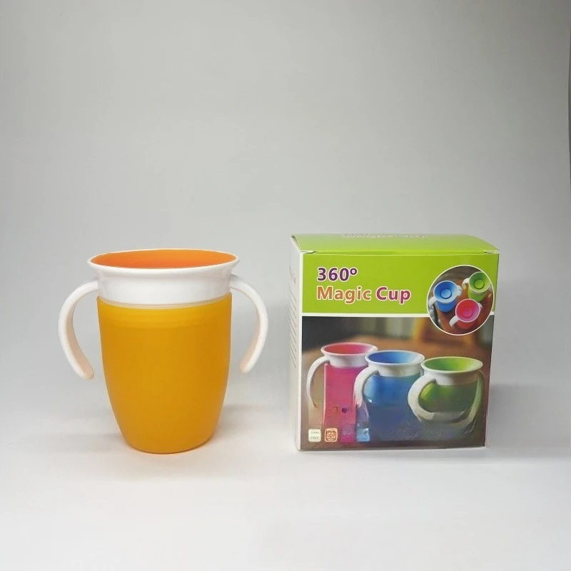 Food-Grade Silicone Baby Sippy Cup, Anti-Choke Leak-Proof Toddler Learning Cup with Handles & Straw, BPA-Free for 6M+